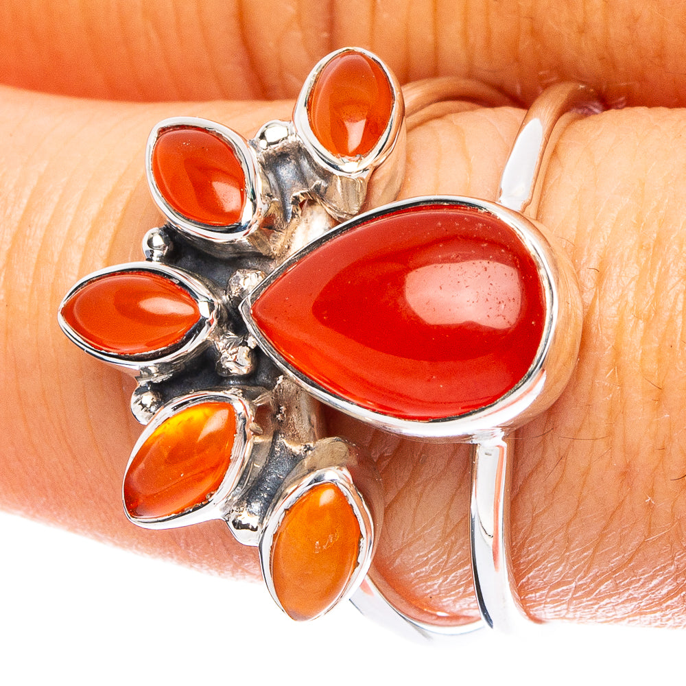 Carnelian 925 Sterling Silver Premium Ring Size 8.75 (925 Sterling Silver) R6540