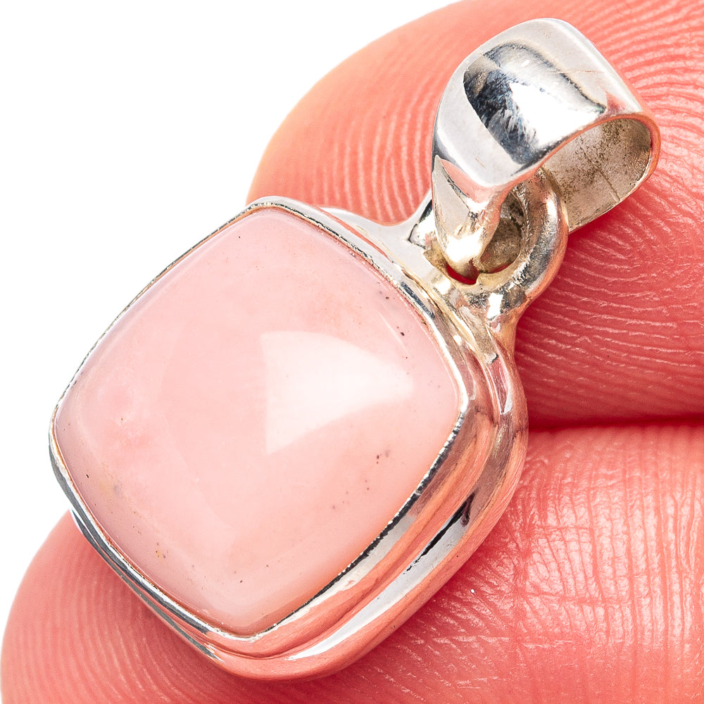 Pink Opal Pendant 7/8" (.925 Sterling Silver)