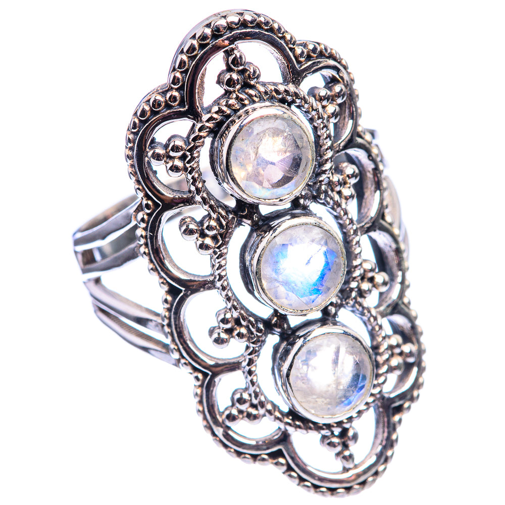 Rainbow Moonstone Ring Size 7.75 (925 Sterling Silver) R141960