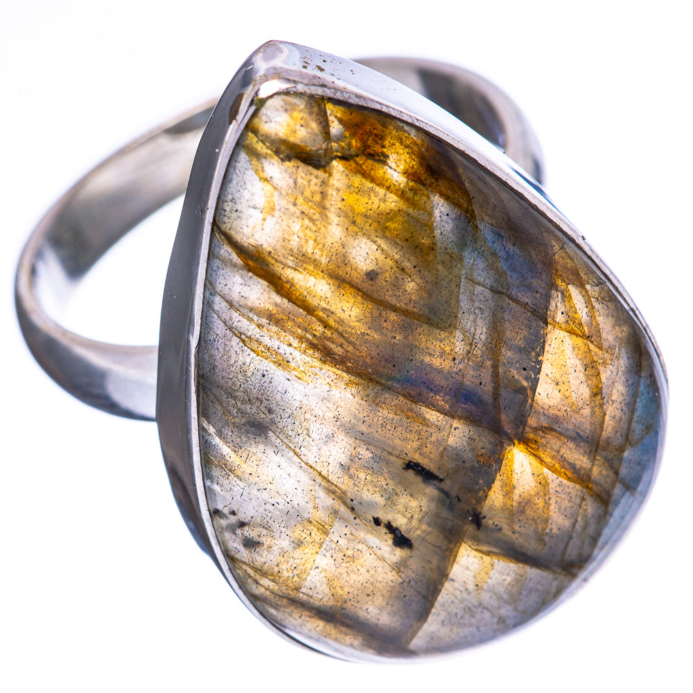 Labradorite Ring Size 9 (925 Sterling Silver) R3801