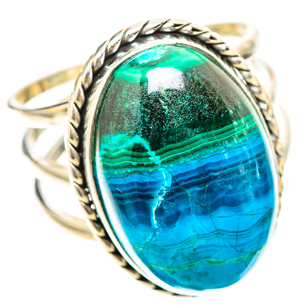 Large Malachite In Chrysocolla Ring Size 10.75 (925 Sterling Silver) RING139111