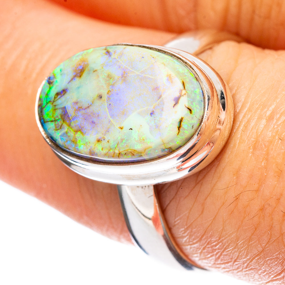 Rare Sterling Opal Ring Size 8 (925 Sterling Silver) R4315