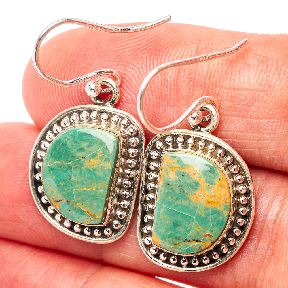 Royston Turquoise Earrings 1 1/4" (.925 Sterling Silver)