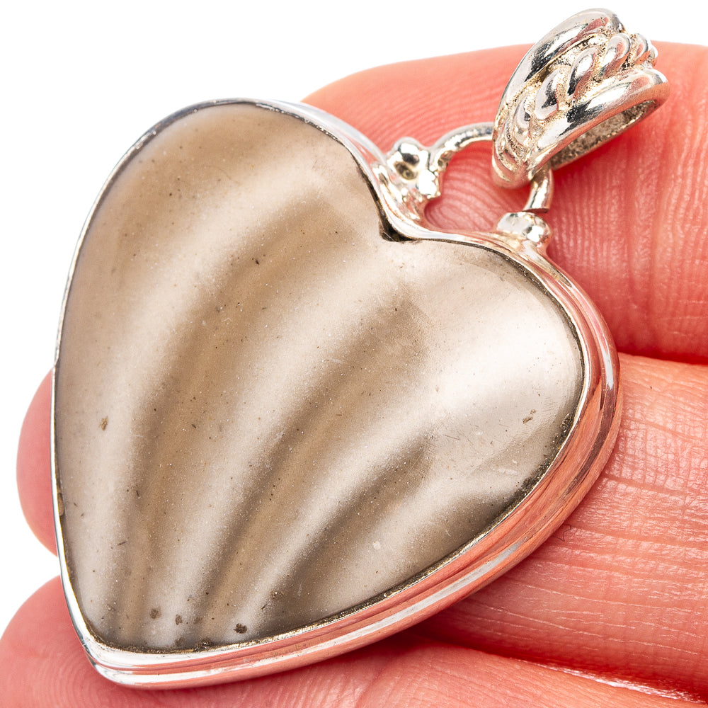 Striped Flint Pendant 1 5/8" (.925 Sterling Silver)