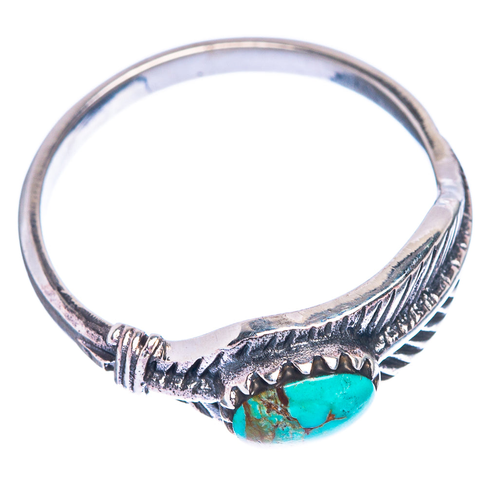 Arizona Turquoise Leaf Ring Size 8.5 (925 Sterling Silver) R1106