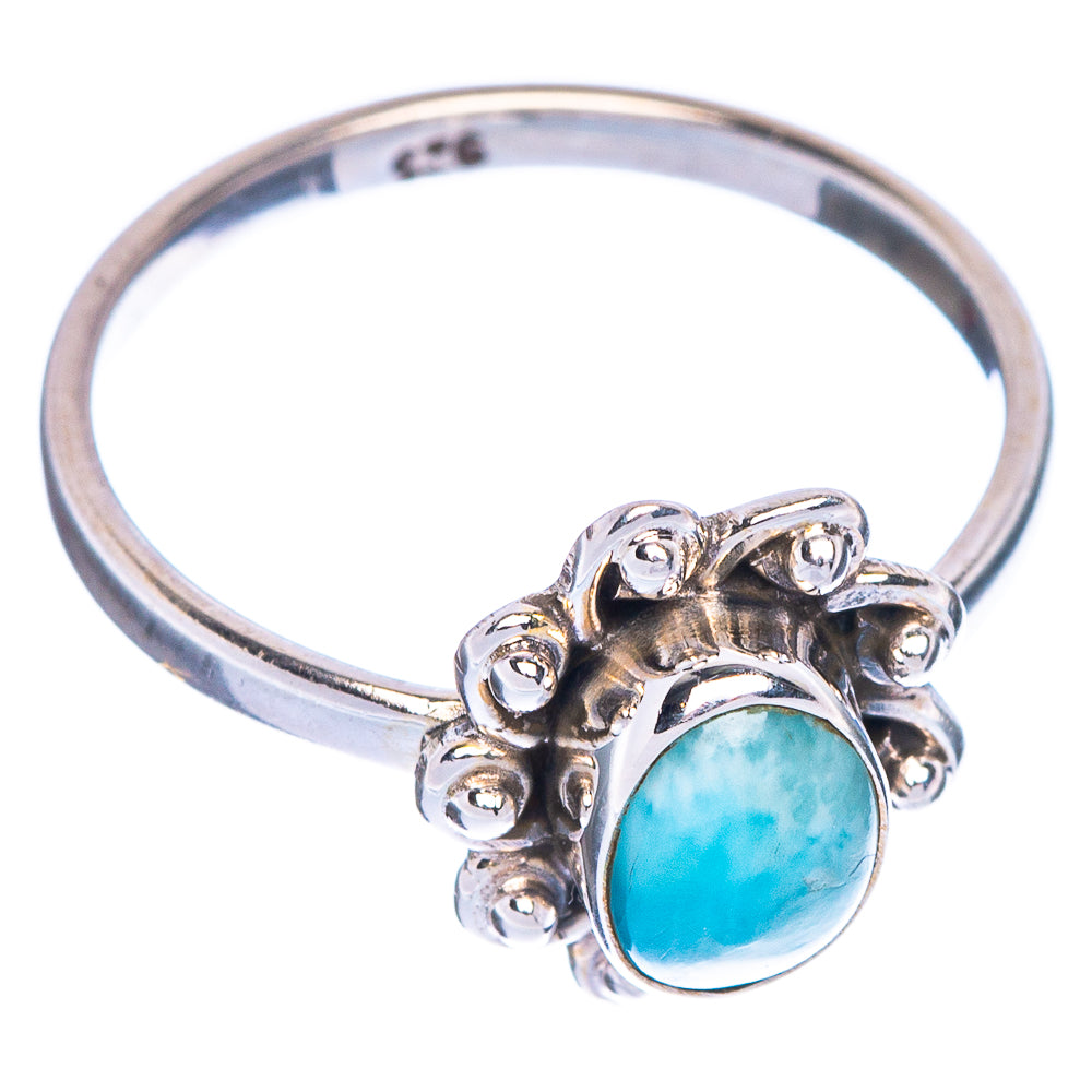 Larimar Dainty Ring Size 5.75 (925 Sterling Silver) R1146