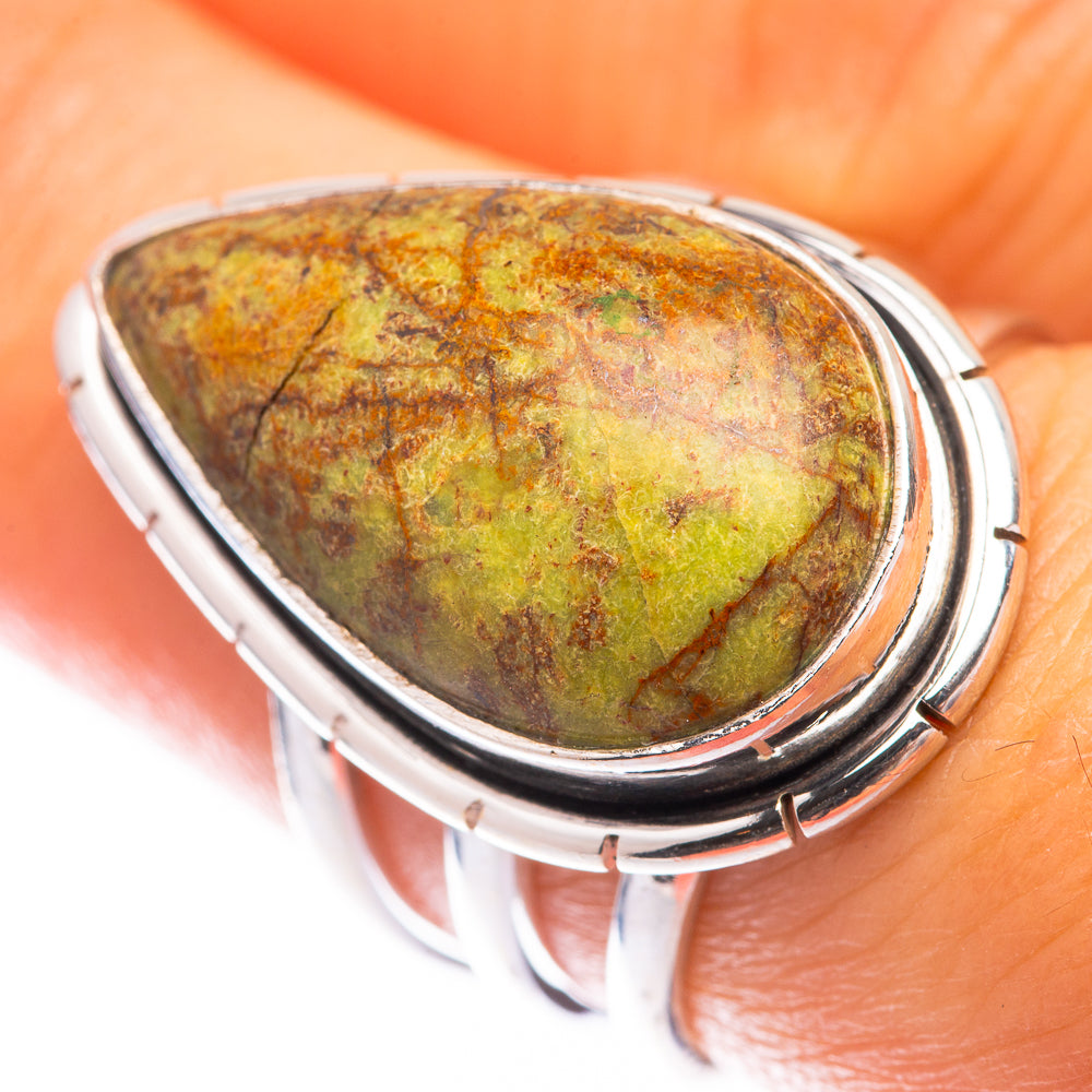 Gaspeite Ring Size 7.25 (925 Sterling Silver) R140717