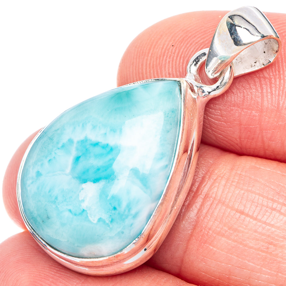 Larimar Pendant 1 3/8" (925 Sterling Silver) P41133