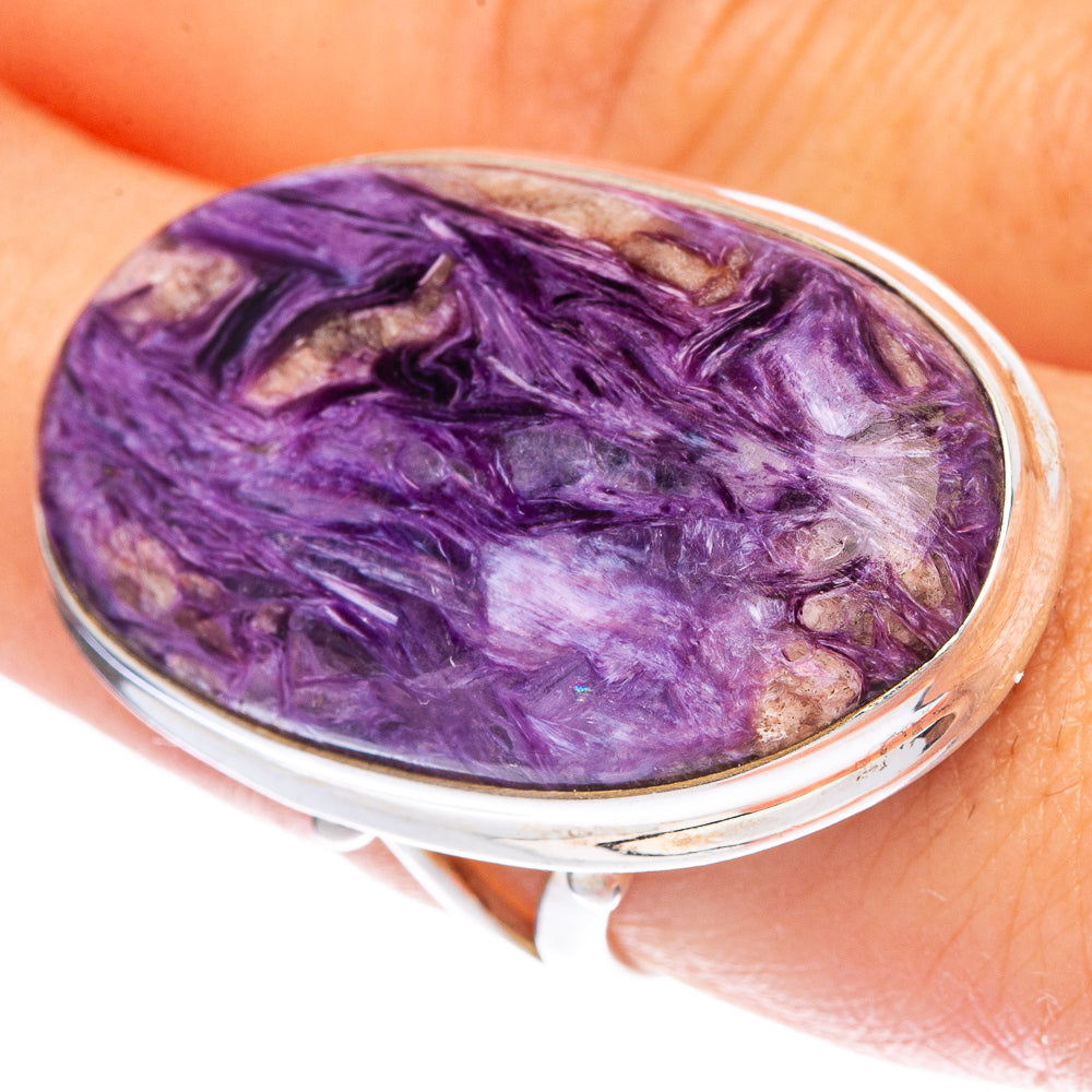 Large Charoite Ring Size 9 (925 Sterling Silver) R145299