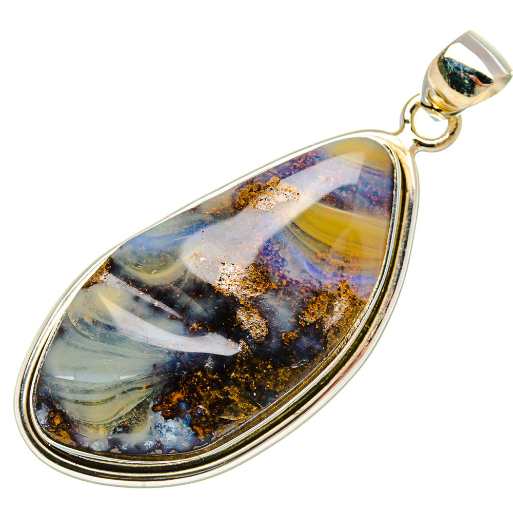 Australian Boulder OpalPendant 2" (925 Sterling Silver) PD37878