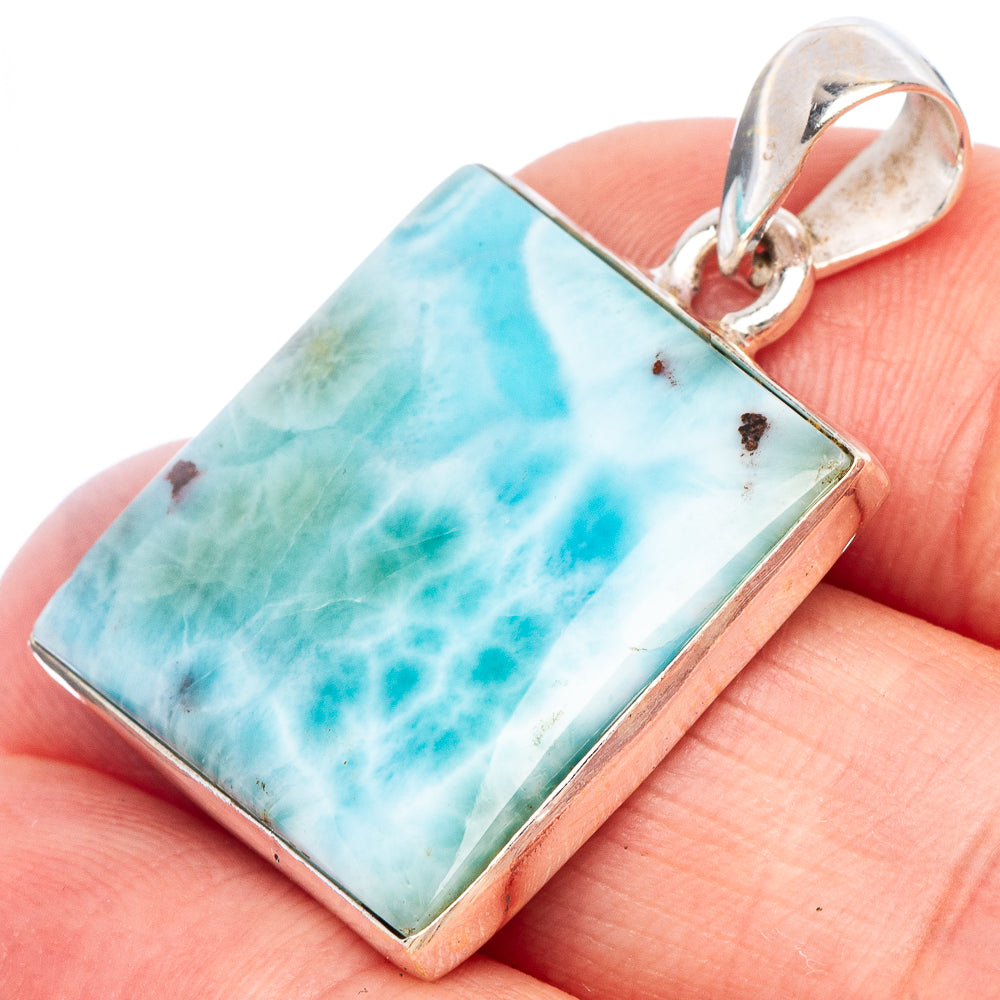 Larimar Pendant 1 1/4" (925 Sterling Silver) P44113