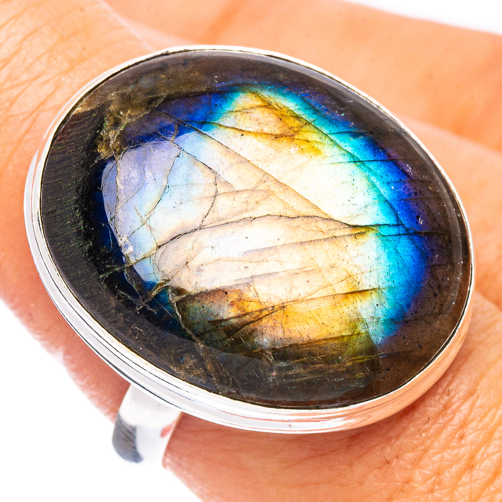 Labradorite Ring Size 8.25 (925 Sterling Silver) R7843