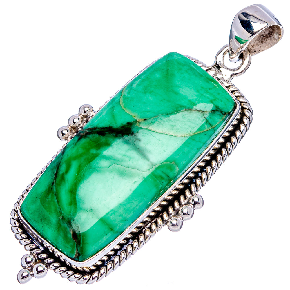 Premium Variscite Pendant 2 1/8" (.925 Sterling Silver)
