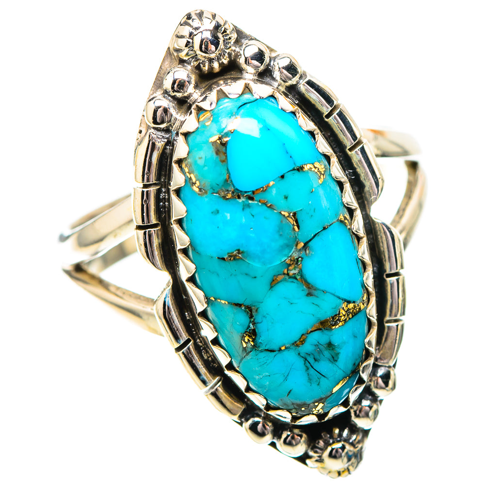 Blue Copper Composite Turquoise Ring Size 8.5 (925 Sterling Silver) RING138920
