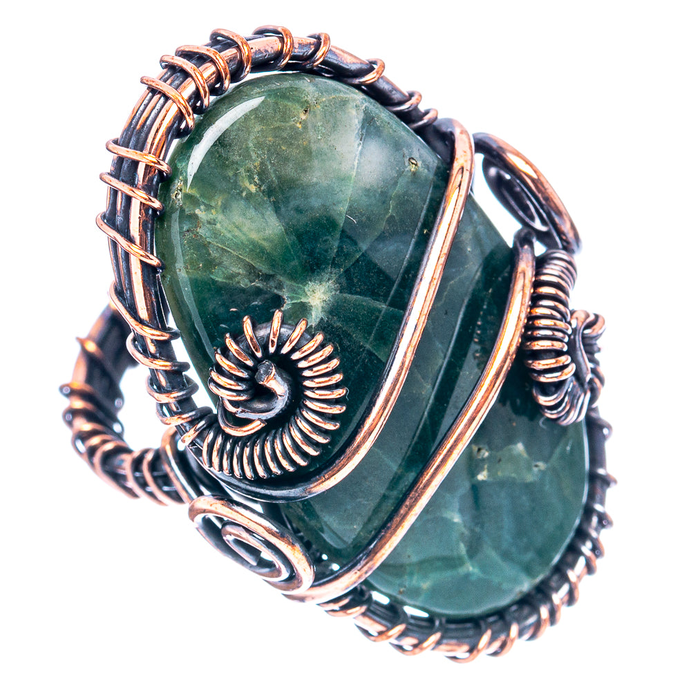 Ocean Jasper Wire Wrap Ring Size 5 (Oxidized Copper)