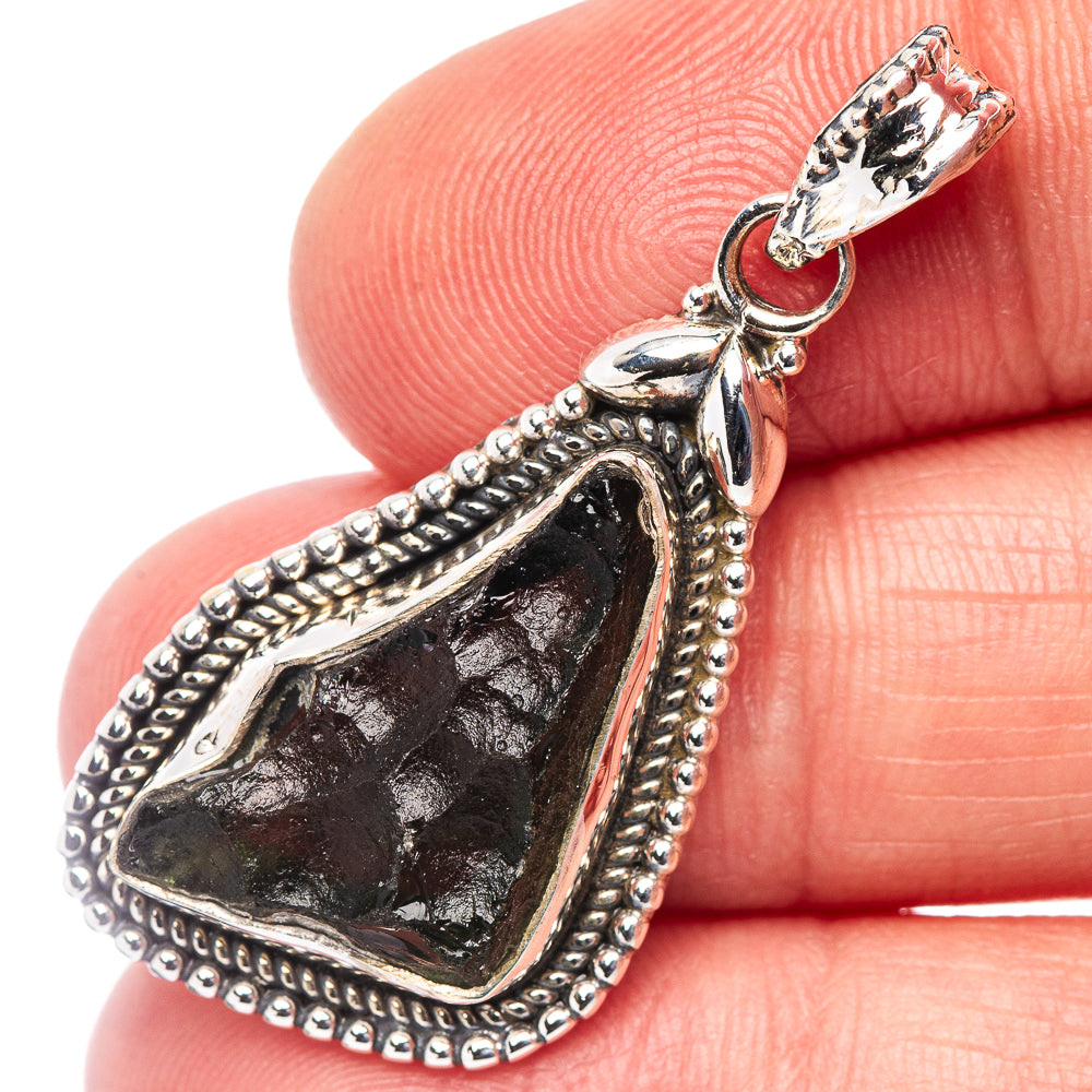Moldavite Pendant 1 1/2" (.925 Sterling Silver)