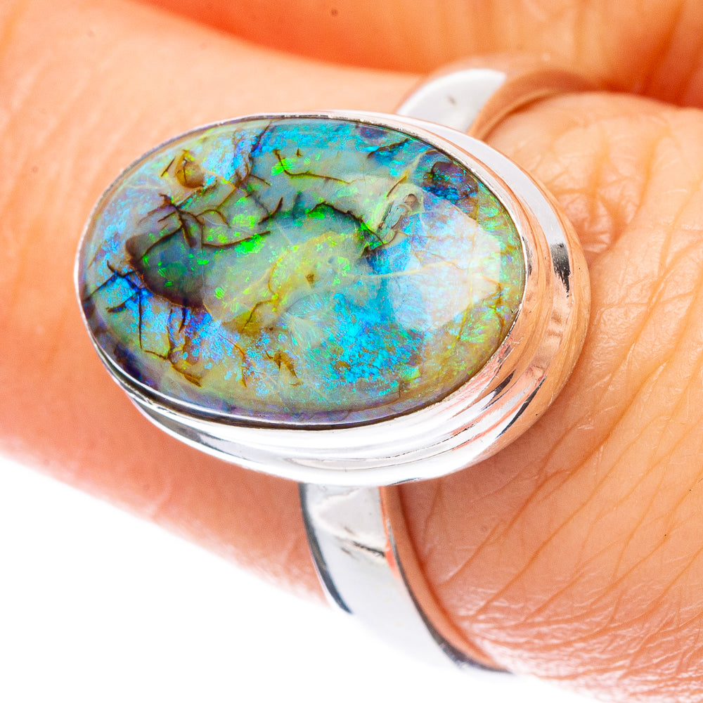 Rare Sterling Opal Ring Size 7.25 (925 Sterling Silver) R2255