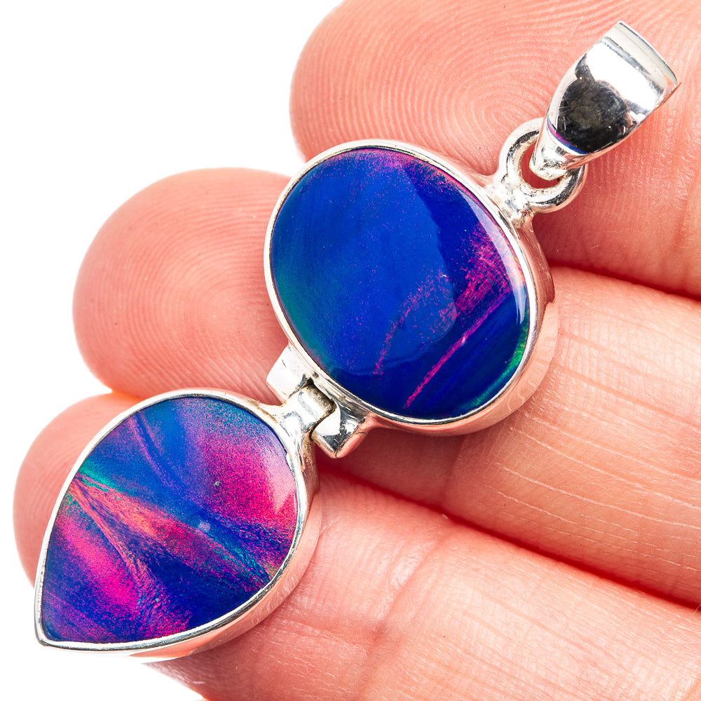 Aura Opal Pendant 1 3/4" (925 Sterling Silver) P39028