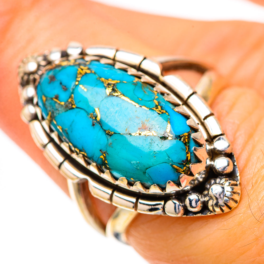 Blue Copper Composite Turquoise Ring Size 6.75 (925 Sterling Silver) RING139857