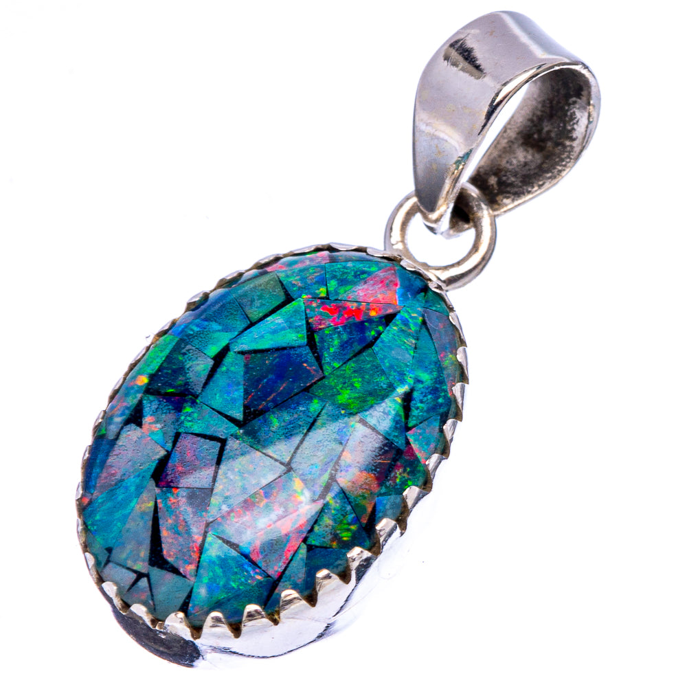 Rare Triplet Opal Pendant 1 1/4" (.925 Sterling Silver)