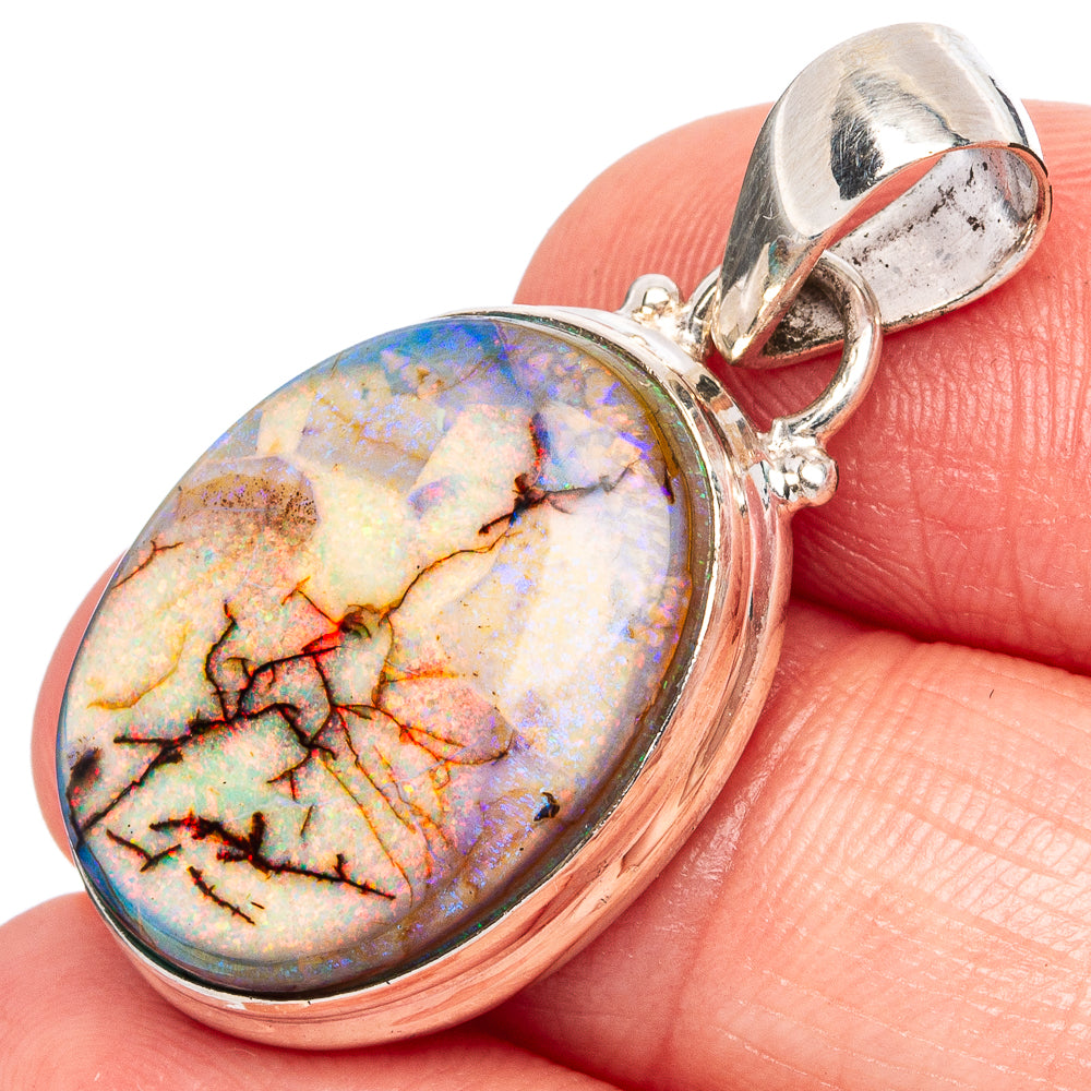 Rare Sterling Opal Pendants 1 3/8" (925 Sterling Silver) P43233