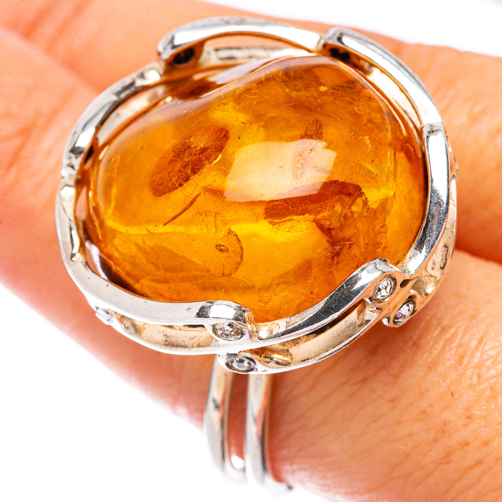 Baltic Amber Ring Size 9 (925 Sterling Silver) R1893