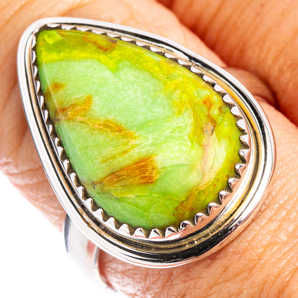 Rare Gaspeite Ring Size 9 (.925 Sterling Silver)