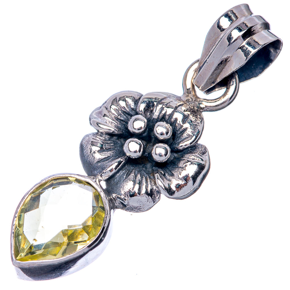 Faceted Citrine Dainty Pendant 1 1/4" (925 Sterling Silver) P39914