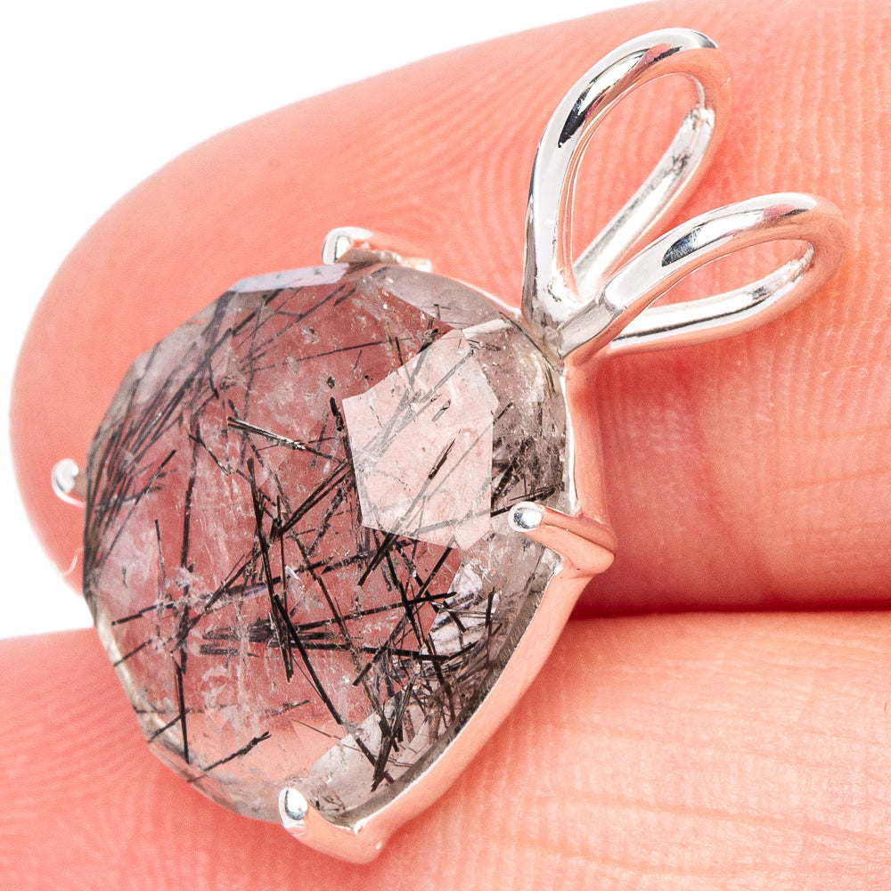 Value Tourmalinated Quartz Pendant 7/8" (925 Sterling Silver) P44436