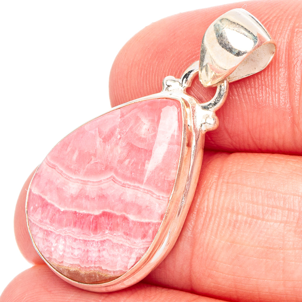 Rhodochrosite Pendant 1 3/8" (.925 Sterling Silver)