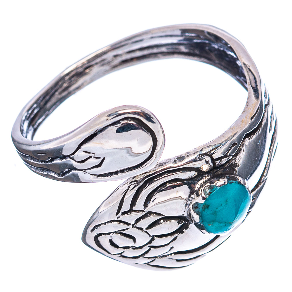 Native Style Mohave Turquoise Ring Size 9 Adjustable (.925 Sterling Silver)