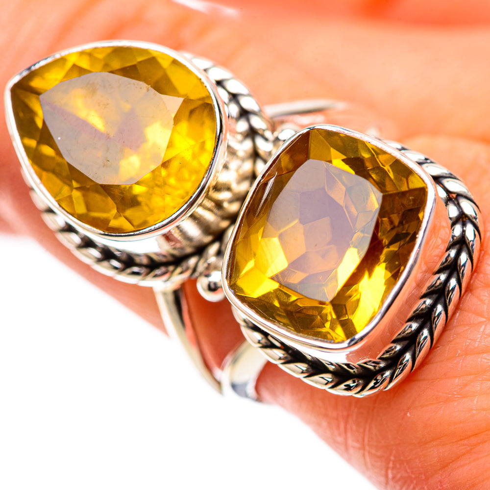 Large Faceted Citrine Ring Size 9 (925 Sterling Silver) RING139102