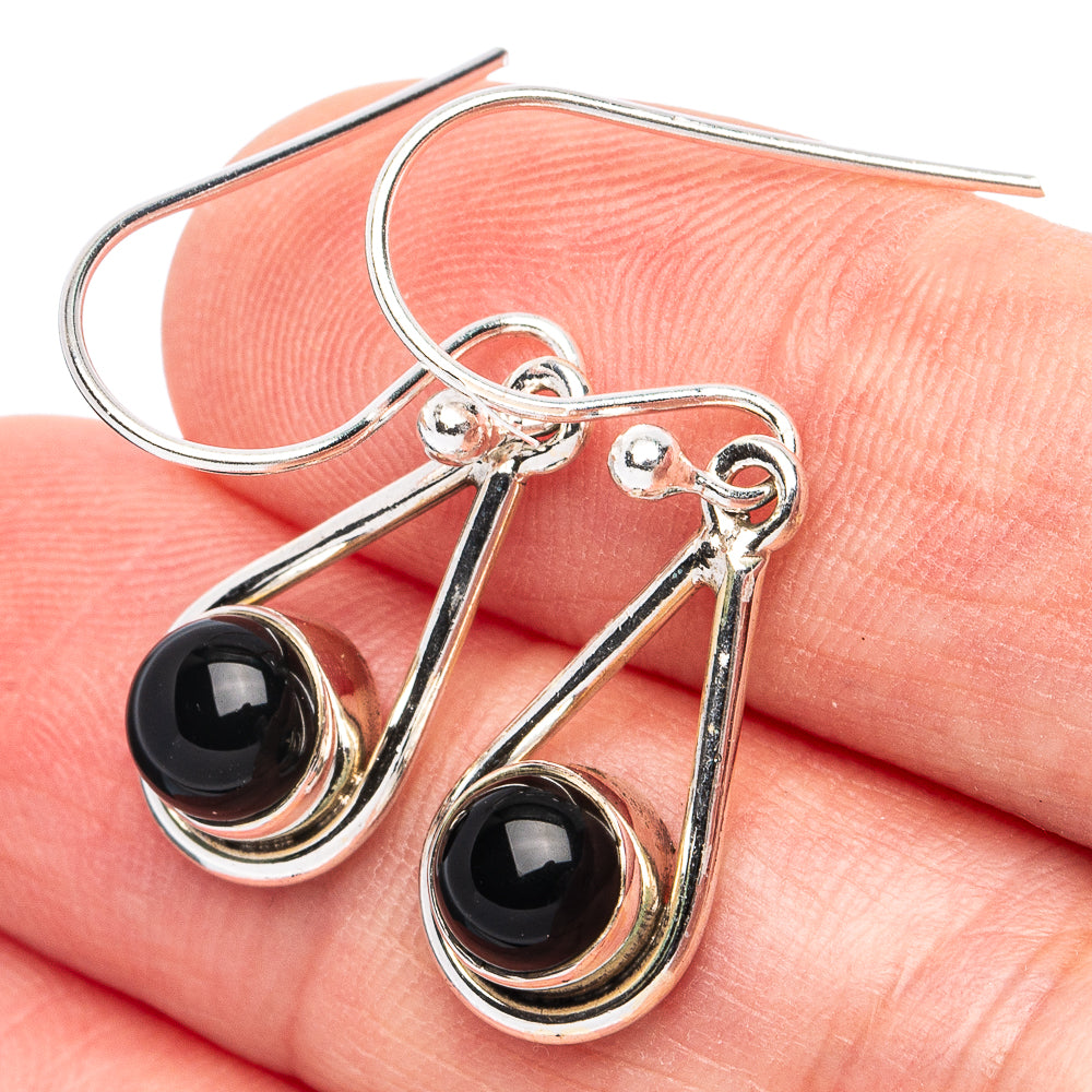 Black Onyx Earrings 1 1/4" (925 Sterling Silver) E2998