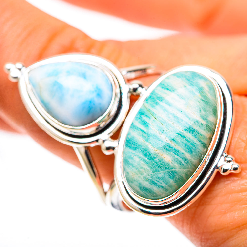 Large Amazonite, Larimar Ring Size 10.75 (925 Sterling Silver) RING138625
