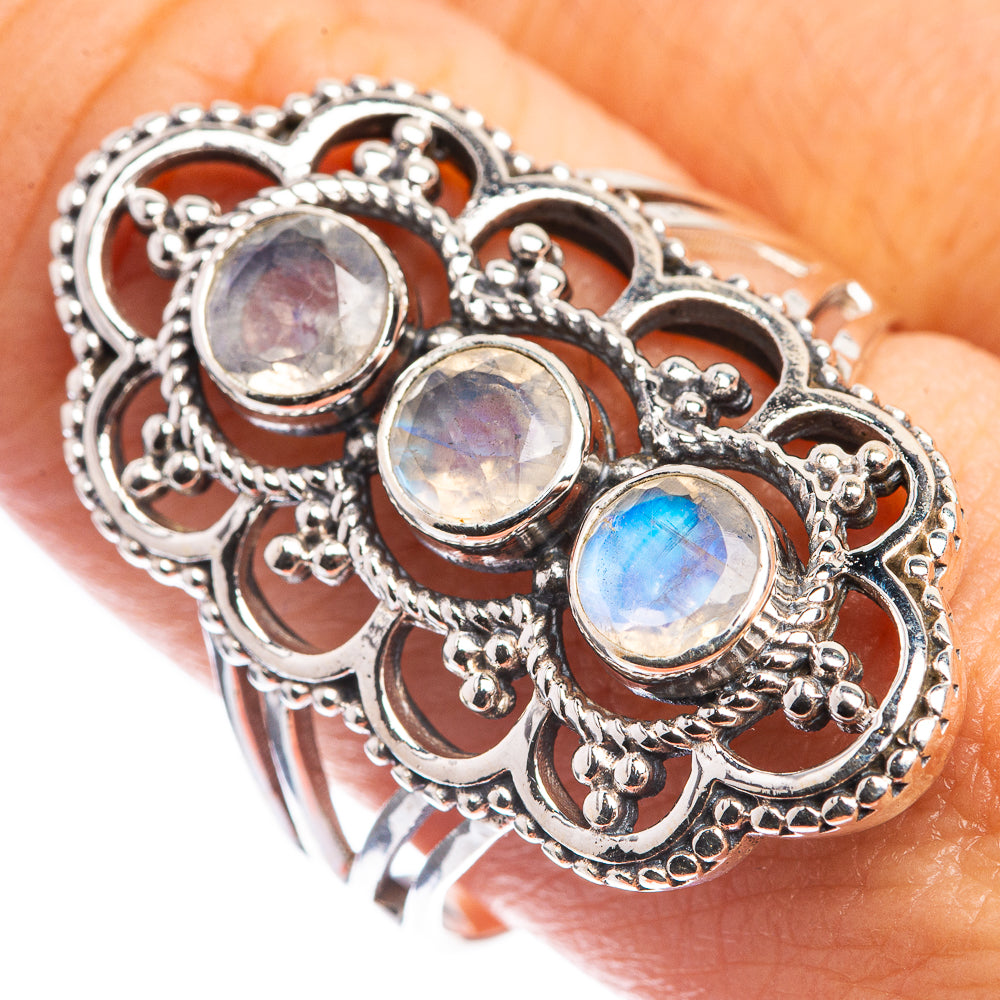 Rainbow Moonstone Ring Size 10 (925 Sterling Silver) RING143297