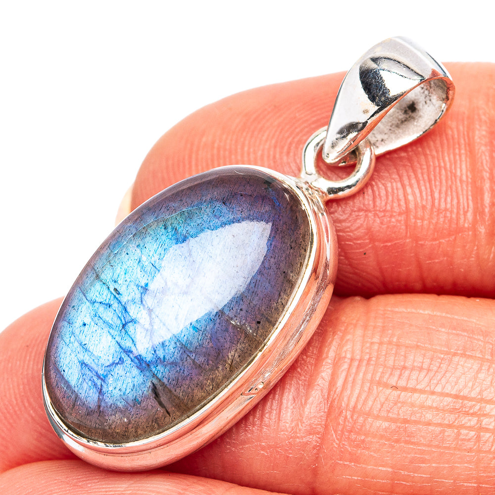 Labradorite Pendant 1 1/4" (.925 Sterling Silver)