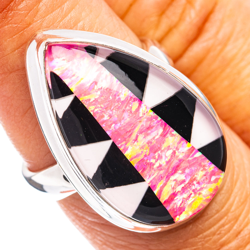 Premium Aura Opal Ring Size 7 (.925 Sterling Silver)