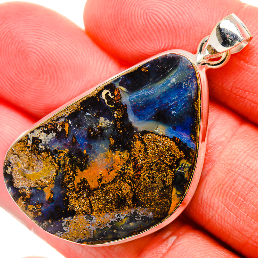 Australian Boulder Opal Pendant 2" (925 Sterling Silver) PD38103