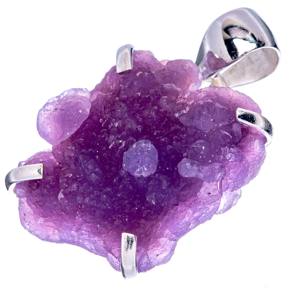 Rare Grape Chalcedony Pendant 1 1/4" (925 Sterling Silver) P41523