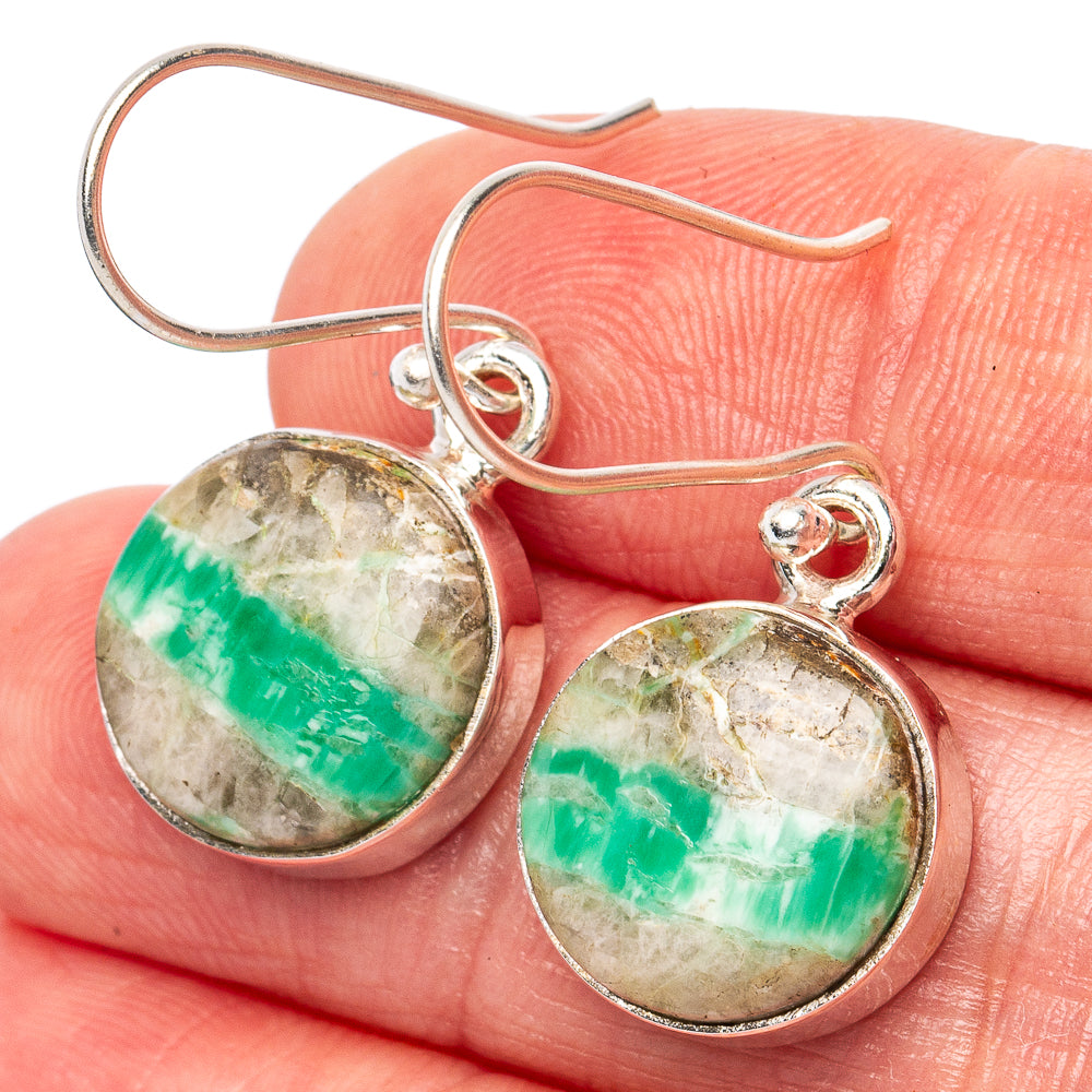 Variscite Earrings 1 1/4" (925 Sterling Silver) E2787