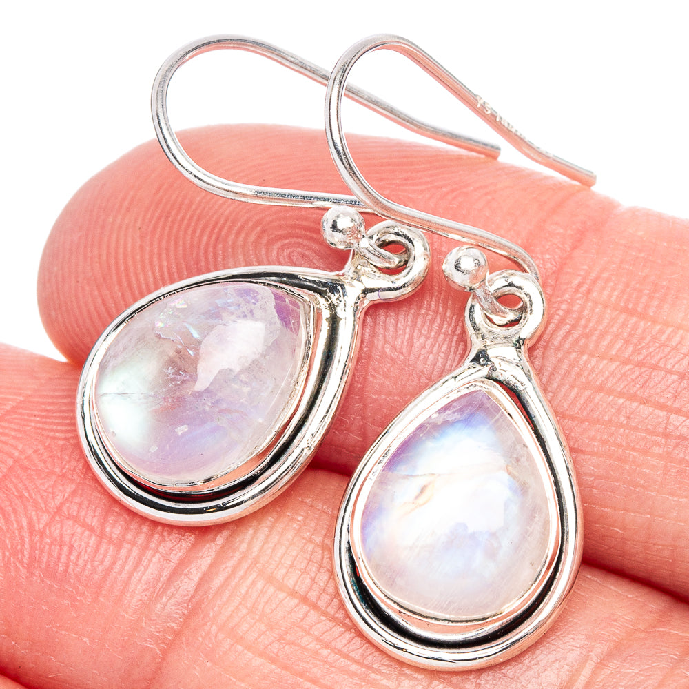 Rainbow Moonstone Earrings 1 1/8" (925 Sterling Silver) E433280