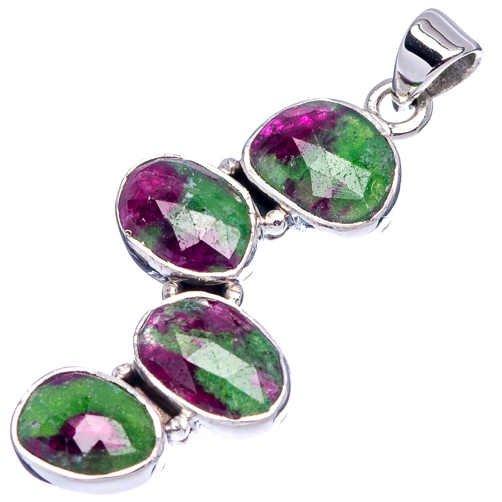 Premium Ruby Zoisite Pendant 1 5/8" (.925 Sterling Silver)