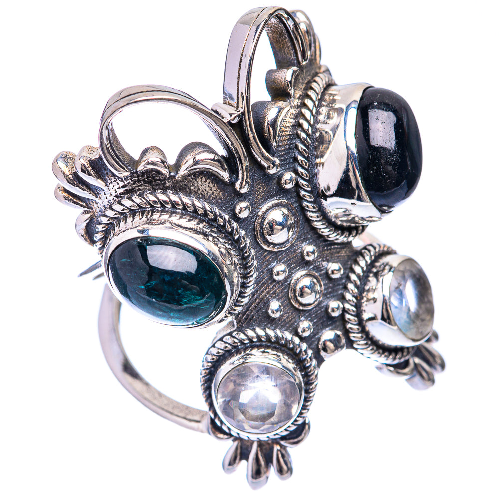 Large Green Aventurine, White Quartz Ring Size 6.5 (925 Sterling Silver) R141595