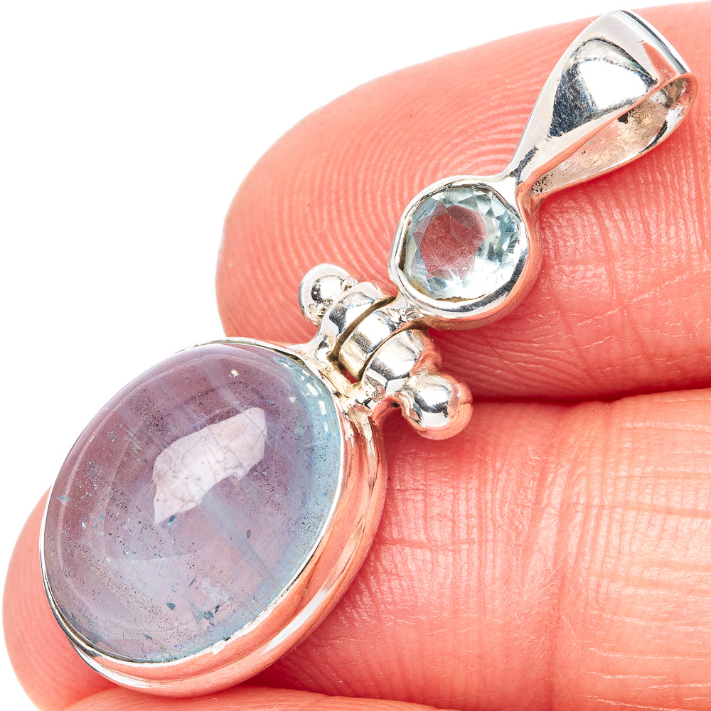Aquamarine, Blue Topaz Pendant 1 1/4" (925 Sterling Silver) P42747