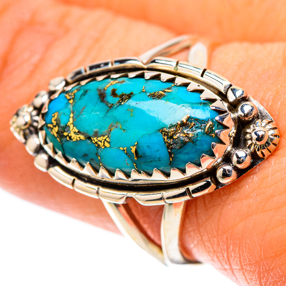 Blue Copper Composite Turquoise Ring Size 9.25 (925 Sterling Silver) RING138764