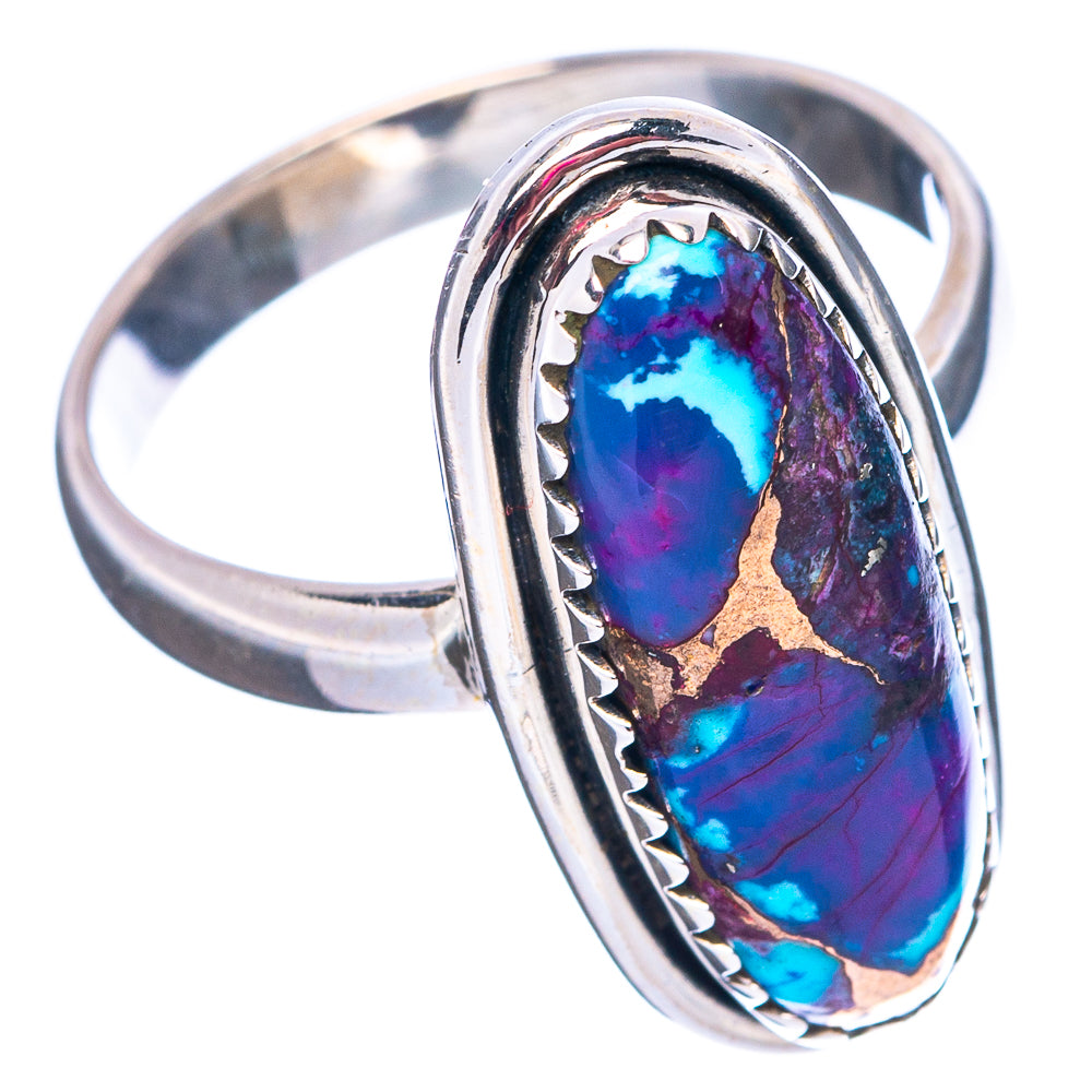 Purple Copper Turquoise Ring Size 7.75 (.925 Sterling Silver)