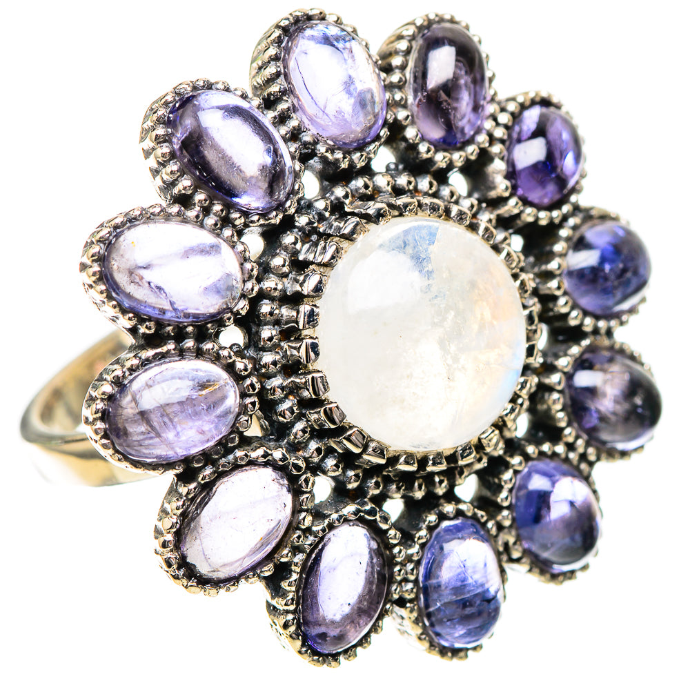 Large Rainbow Moonstone, Tanzanite Ring Size 9.25 (925 Sterling Silver) RING137962