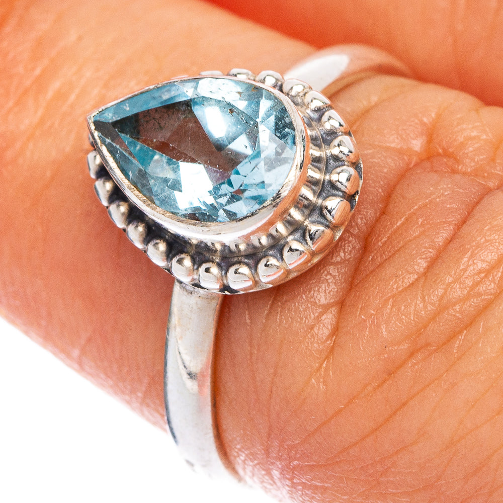 Blue Topaz Dainty Ring Size 6 (925 Sterling Silver) R145374