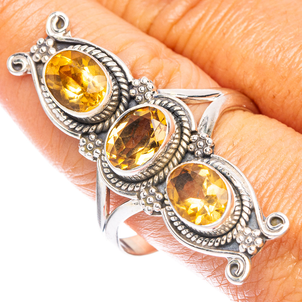 Large Citrine Ring Size 10.75 (925 Sterling Silver) R7030