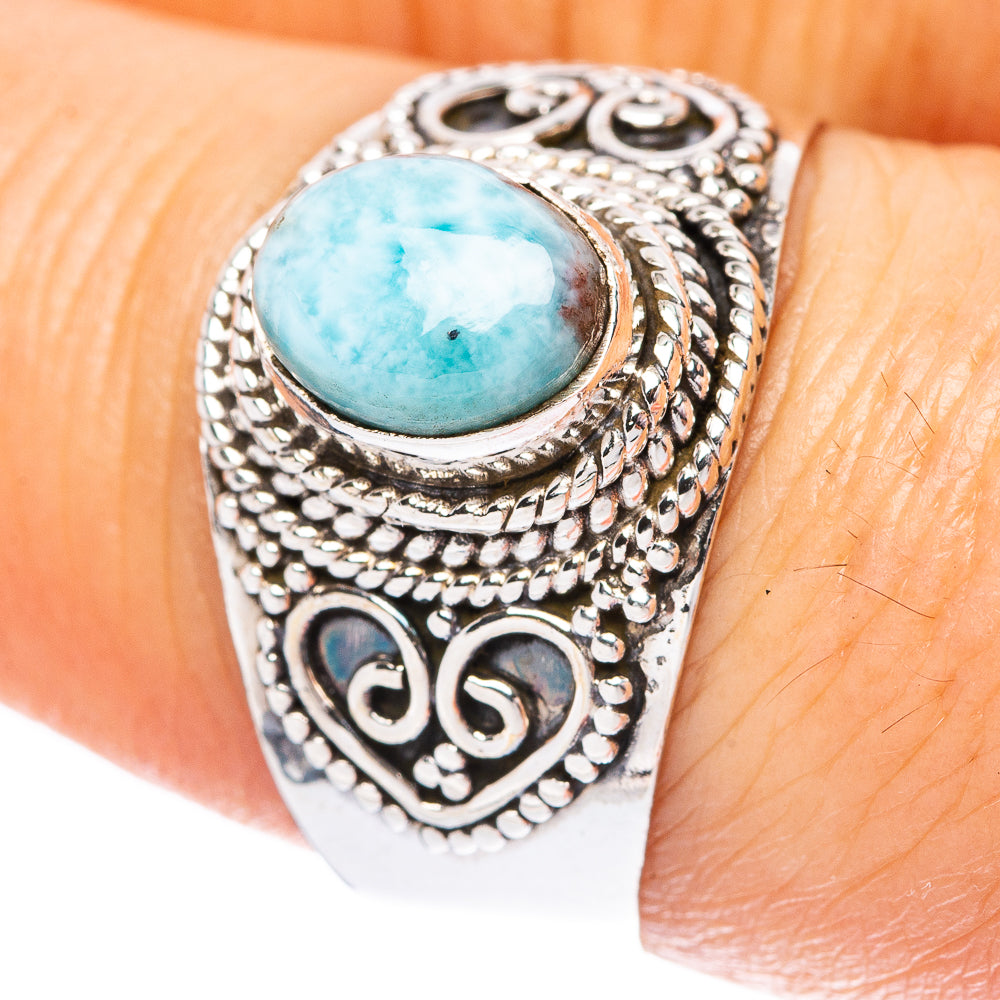 Larimar 925 Sterling Silver Ring Size 8.25 (925 Sterling Silver) R3895
